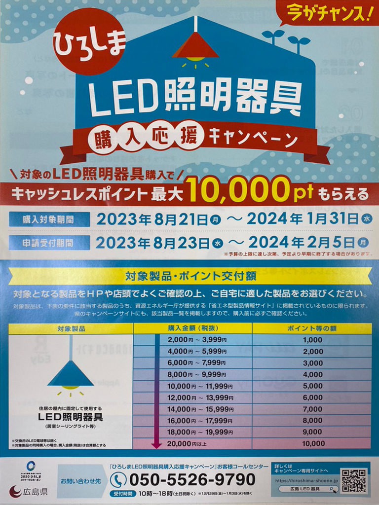 LED照明器具購入応援キャンペーンチラシ